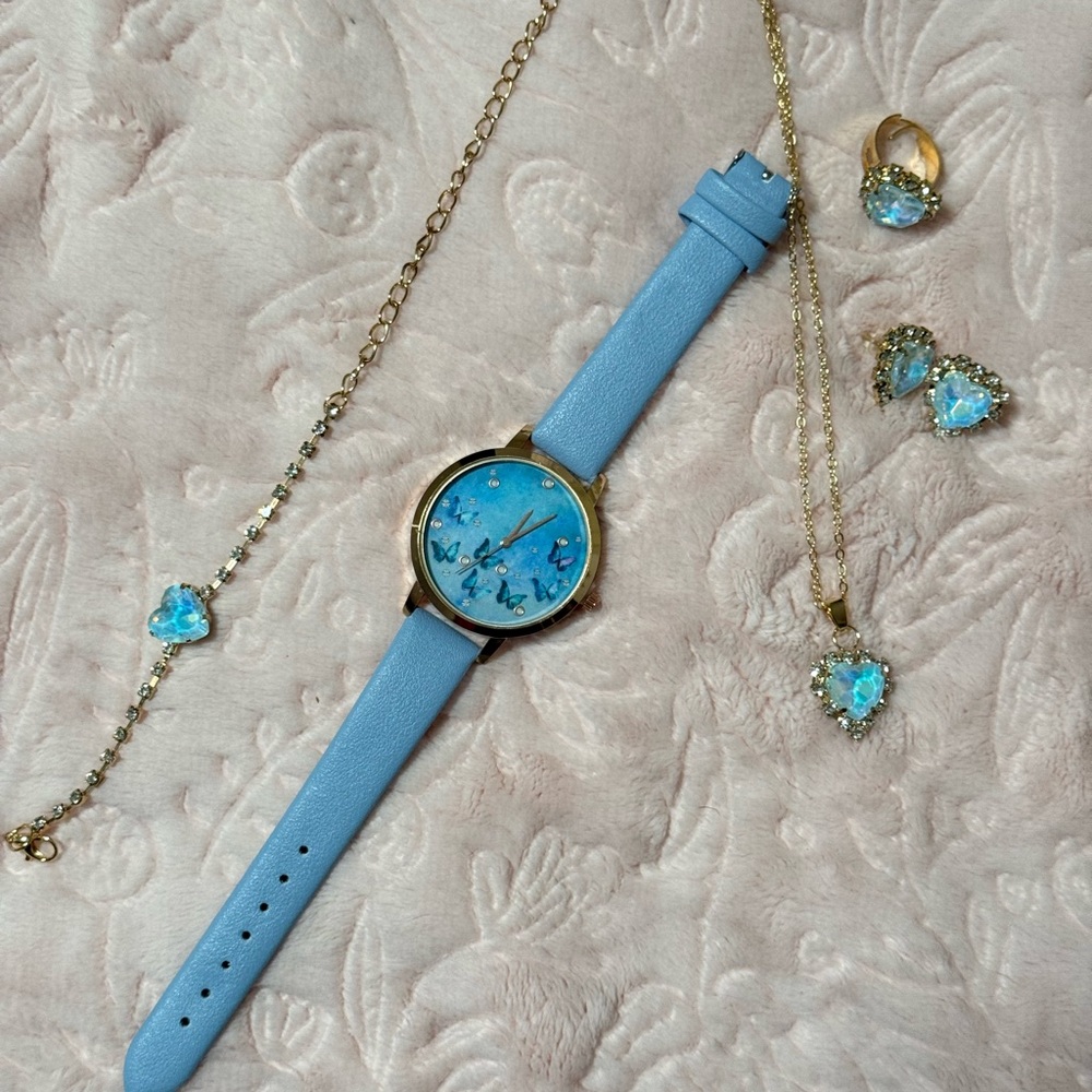 Elegant Blue Watch with Gold Accents